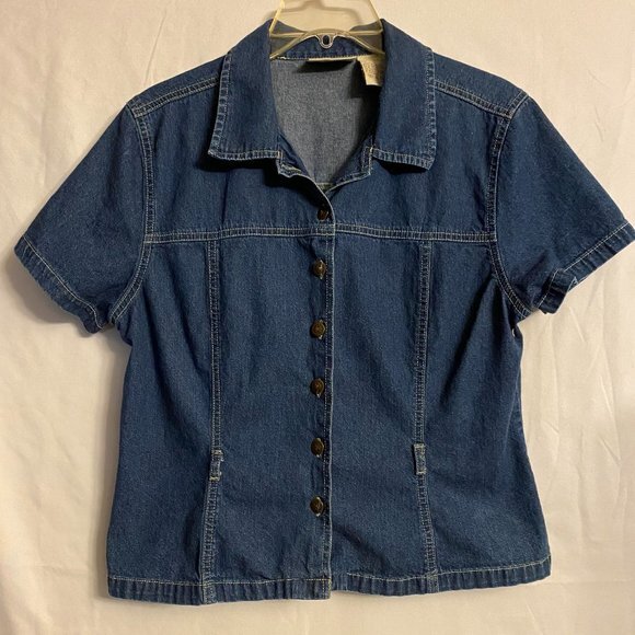 Expressions Tops - Vintage Expressions Blue Denim Shirt Womens Size 14